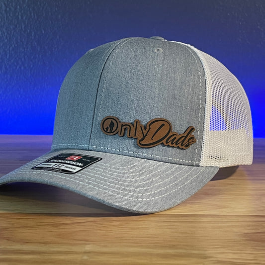 Only Dads Funny Side Leather Patch Hat Grey/White