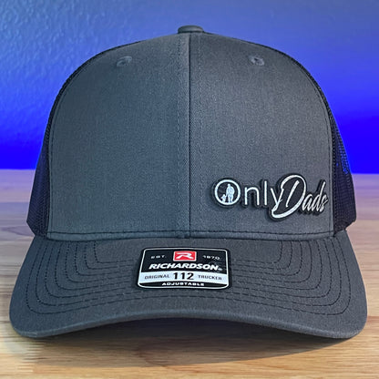 Only Dads Funny Leather Patch Hat Charcoal/Black