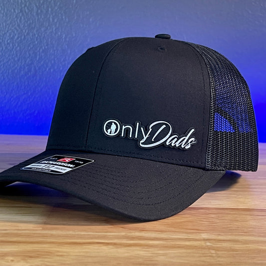 Only Dads Funny Leather Patch Hat Black/Black