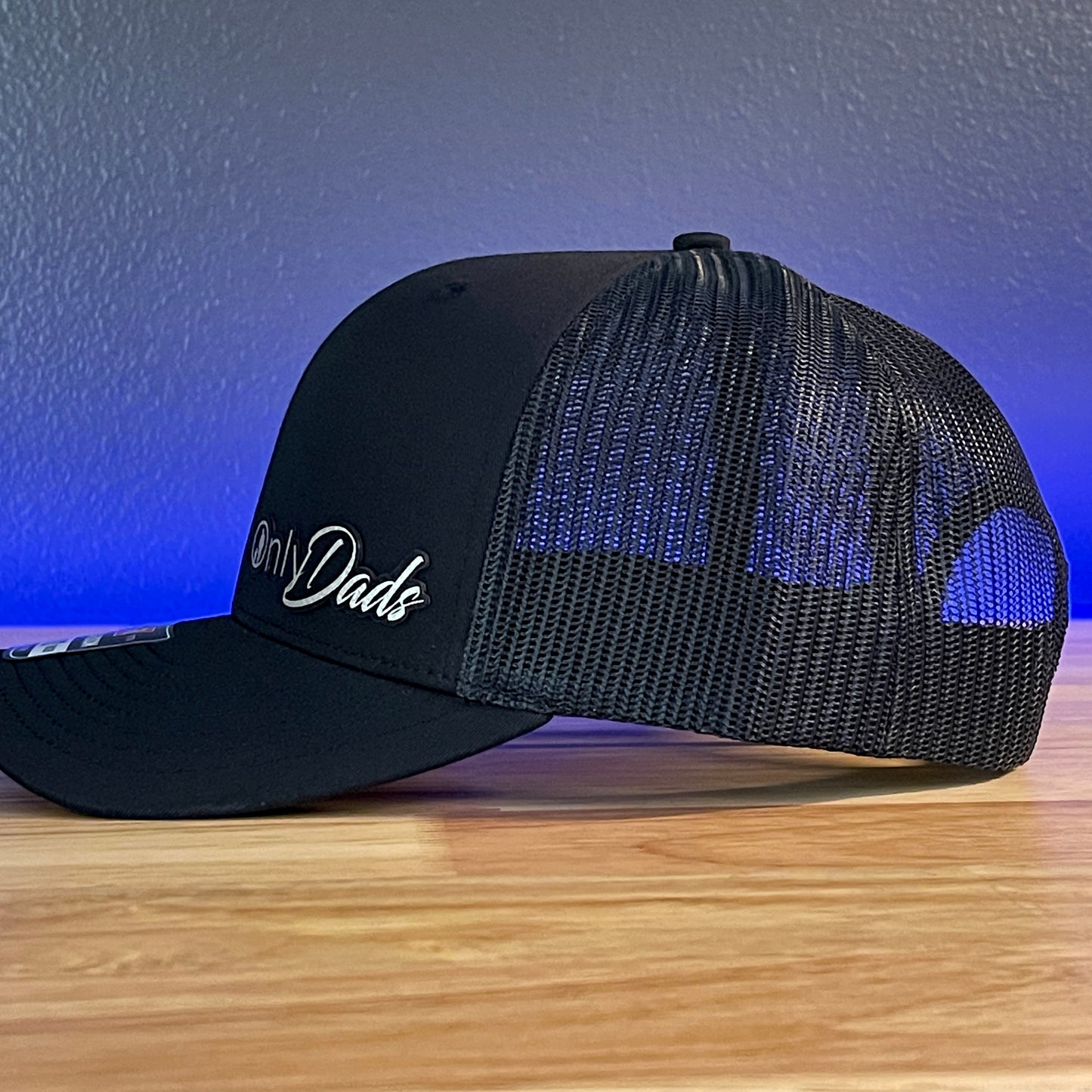 Only Dads Funny Leather Patch Hat Black/Black