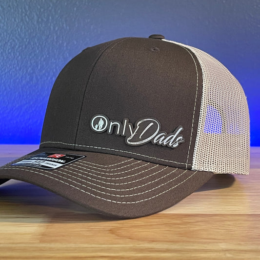 Only Dads Funny Leather Patch Hat Brown/Khaki