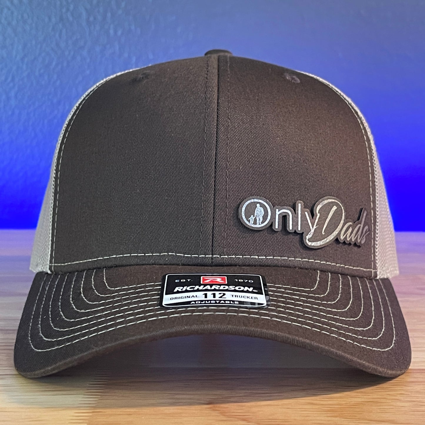Only Dads Funny Leather Patch Hat Brown/Khaki