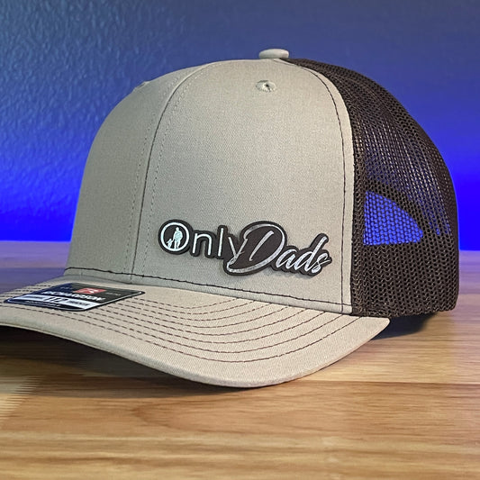 Only Dads Funny Leather Patch Hat Khaki/Brown