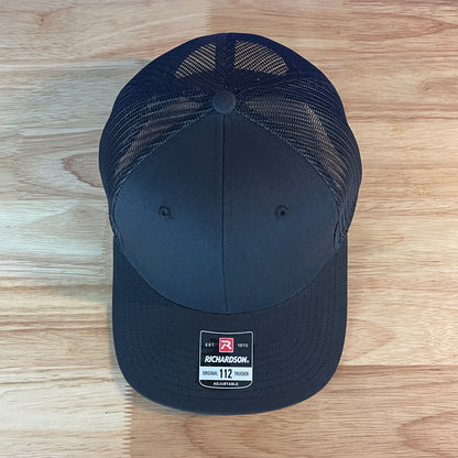 45 47 We the People 2A American Flag SnapBack Trucker Leather Patch Hat Blk/Silv