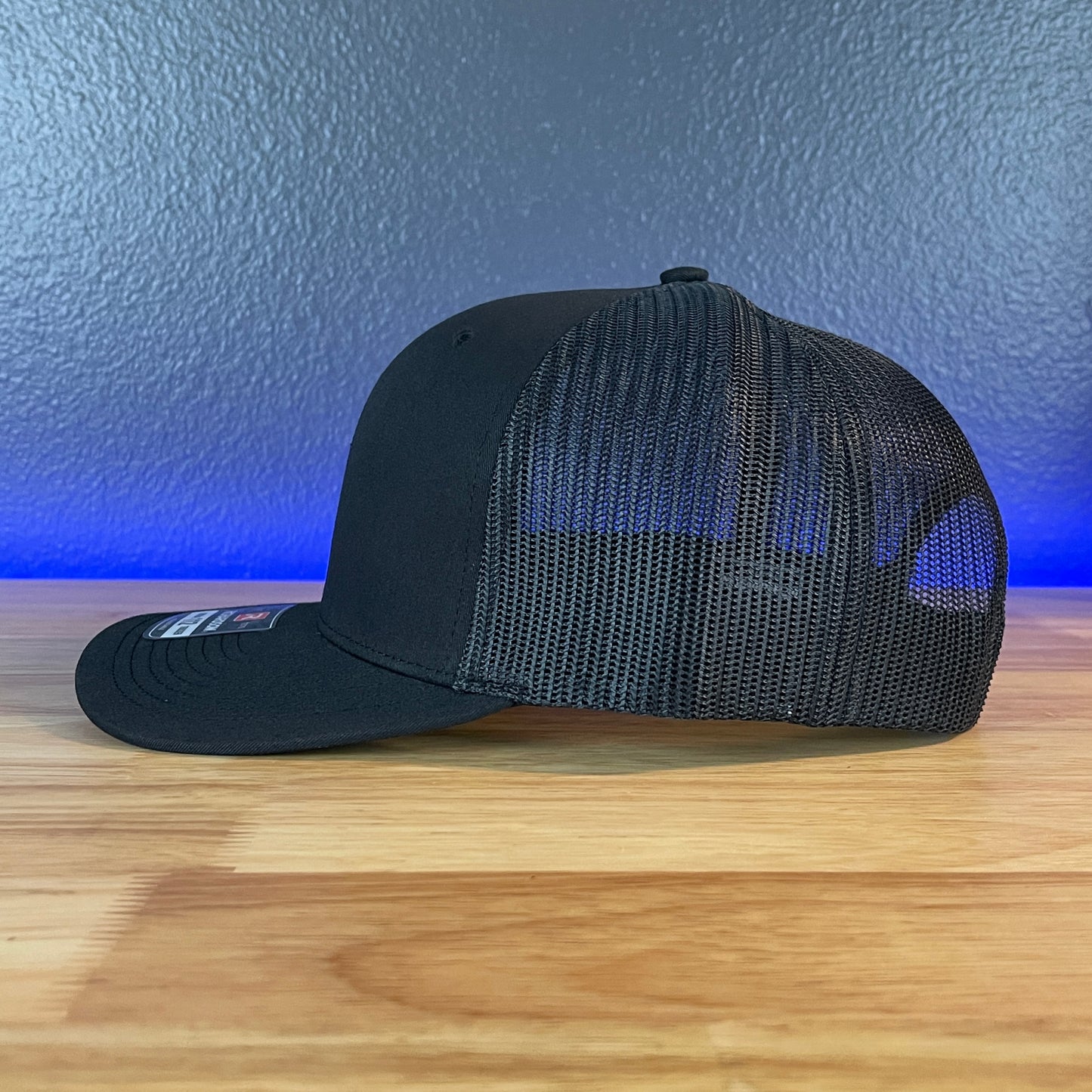 45 47 We the People 2A American Flag SnapBack Trucker Leather Patch Hat Blk/Silv