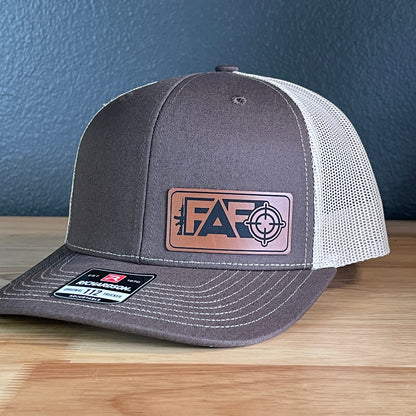 F Around And Find Out FAFO Flag Leather Patch Hat Brown