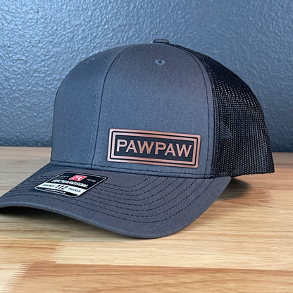 PAWPAW Side Leather Patch Hat Charcoal/Black