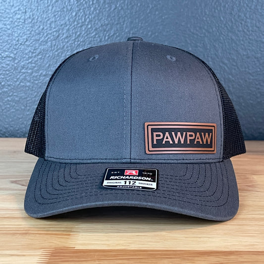PAWPAW Side Leather Patch Hat Charcoal/Black
