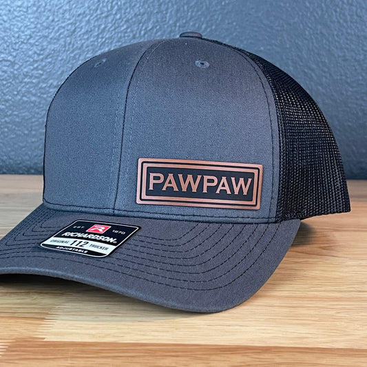 PAWPAW Side Leather Patch Hat Charcoal/Black