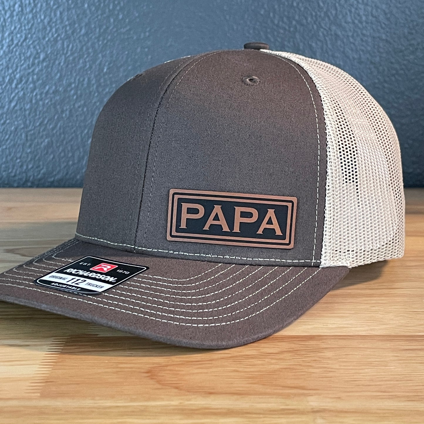 PAPA Side Leather Patch Hat Brown