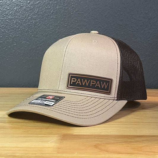 PAWPAW Side Leather Patch Hat Khaki/Brown