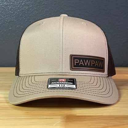 PAWPAW Side Leather Patch Hat Khaki/Brown