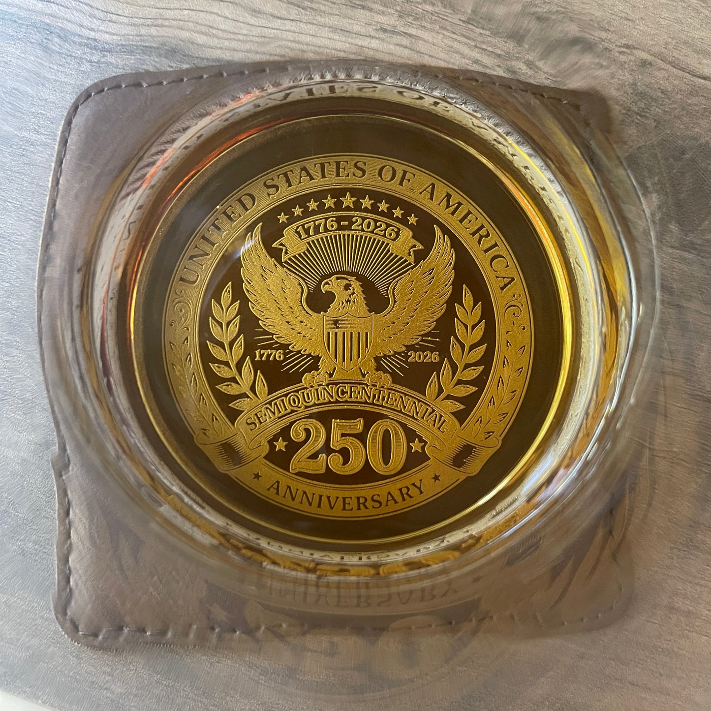 United States 250th Anniversary Engraved Rocks Whiskey Glass, USA Patriotic Gift For Him