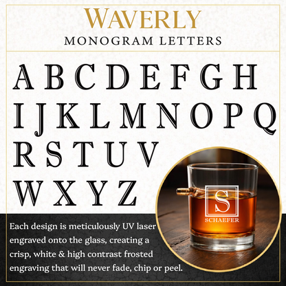 Personalized Engraved .308 Bullet Whiskey Rocks Glass