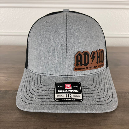 ADHD, Hey Look A Squirrel Side Leather Patch Hat Patch Hat - VividEditions