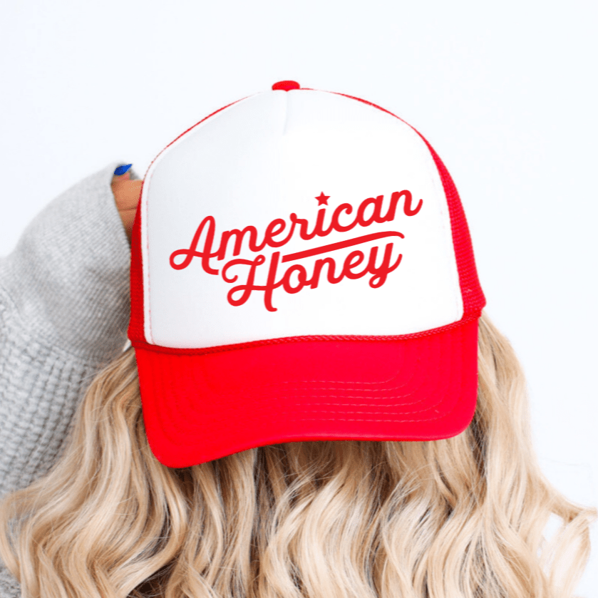 American Honey 4th of July Summer Classic Foam Trucker Hat Red/White Trucker Hat