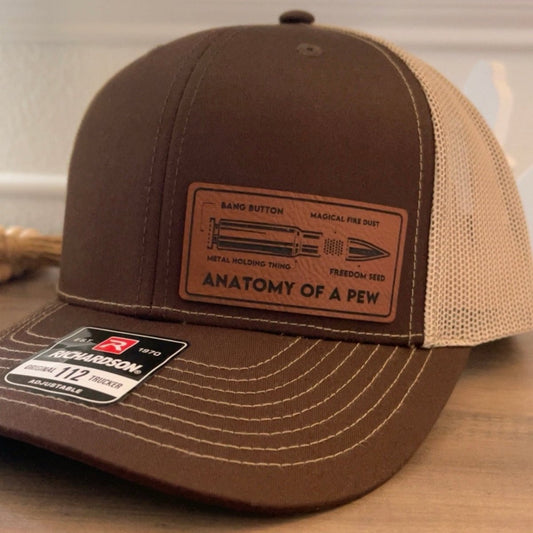 Anatomy Of A Pew Leather Patch Hat Brown Patch Hat - VividEditions