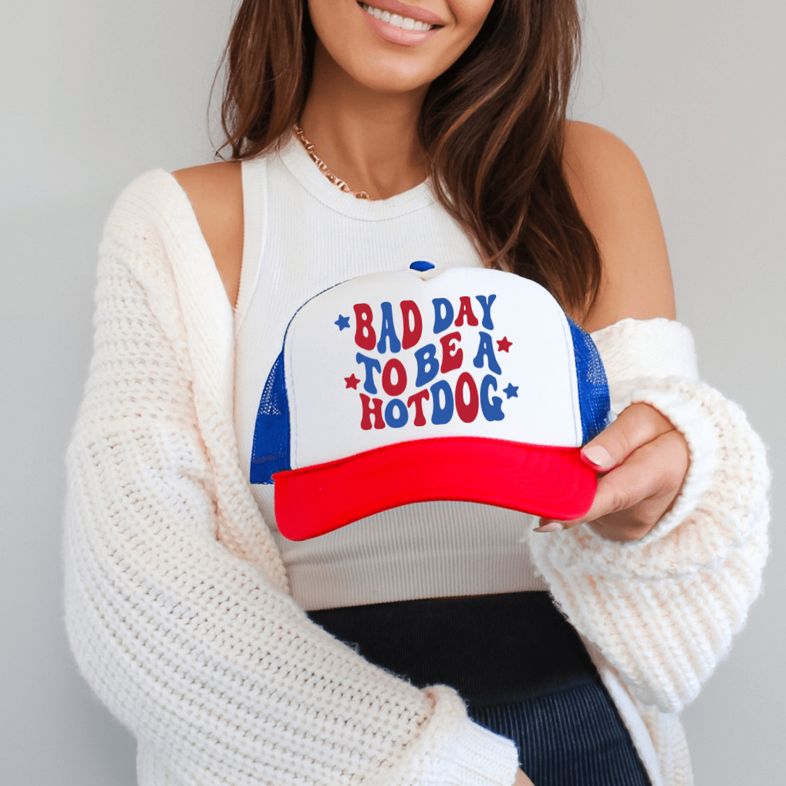 Bad Day To Be A Hot Dog Funny Independence Day Summer Classic Foam Trucker Hat Trucker Hat