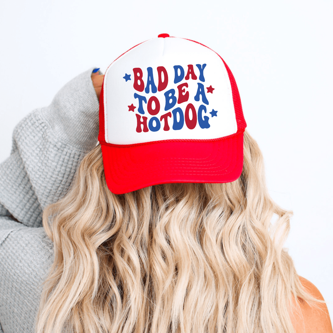 Bad Day To Be A Hot Dog Funny July 4th Summer Classic Foam Trucker Hat Red/White Trucker Hat
