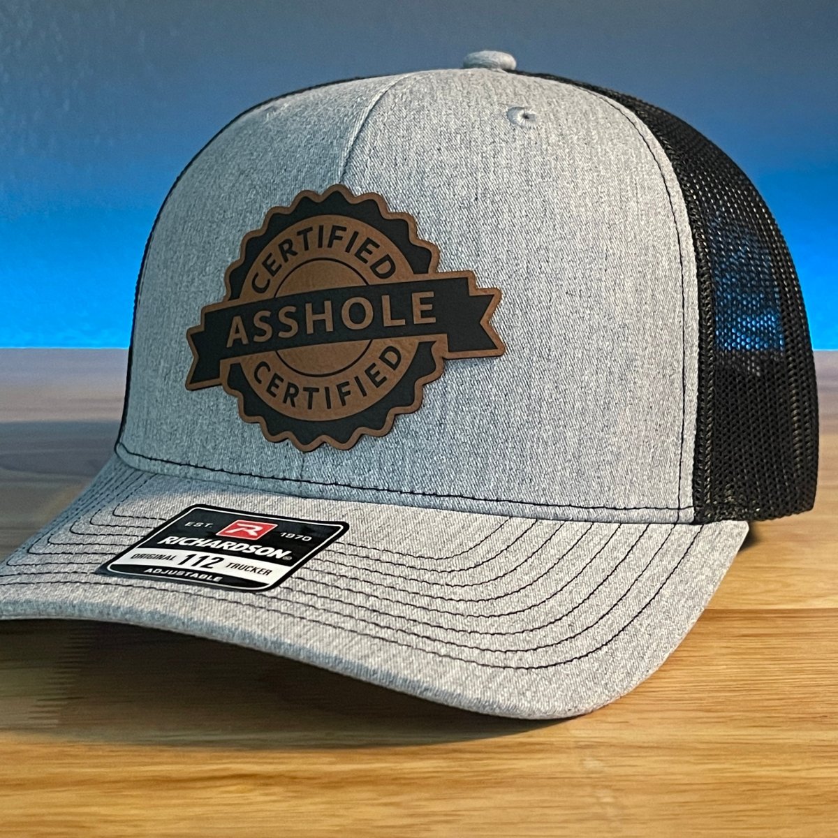 CERTIFIED AS*HOLE Funny Leather Patch Hat Patch Hat - VividEditions