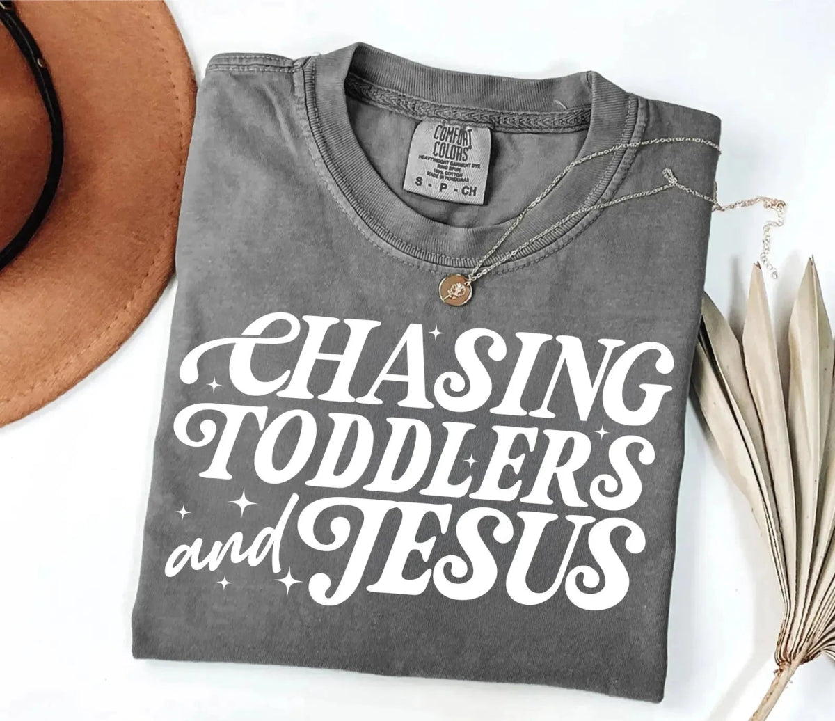 Chasing Toddlers & Jesus Christian Faith Oversized T-Shirt T-Shirt