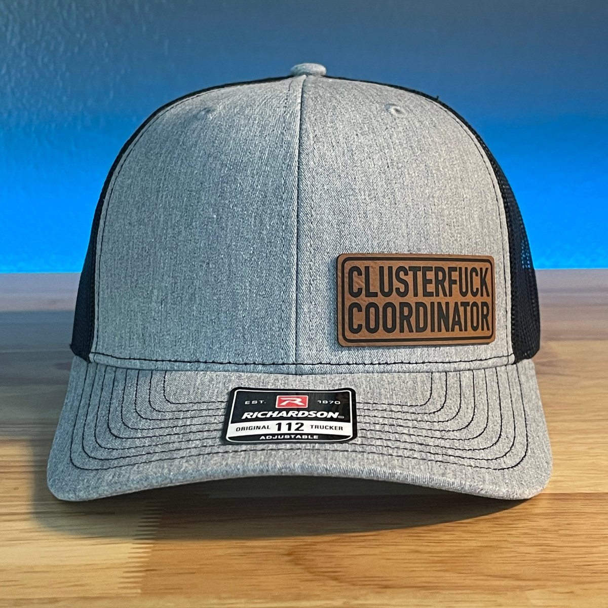 CLUSTERF*UCK COORDINATOR Funny Side Leather Patch Hat Patch Hat - VividEditions