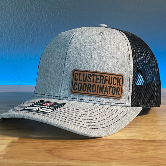 CLUSTERF*UCK COORDINATOR Funny Side Leather Patch Hat Patch Hat - VividEditions