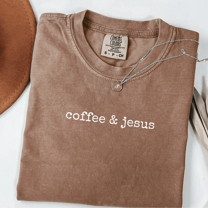Coffee & Jesus Christian Faith Oversized Graphic T-Shirt T-Shirt