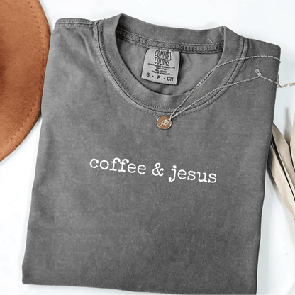 Coffee & Jesus Christian Faith Oversized Graphic T-Shirt T-Shirt