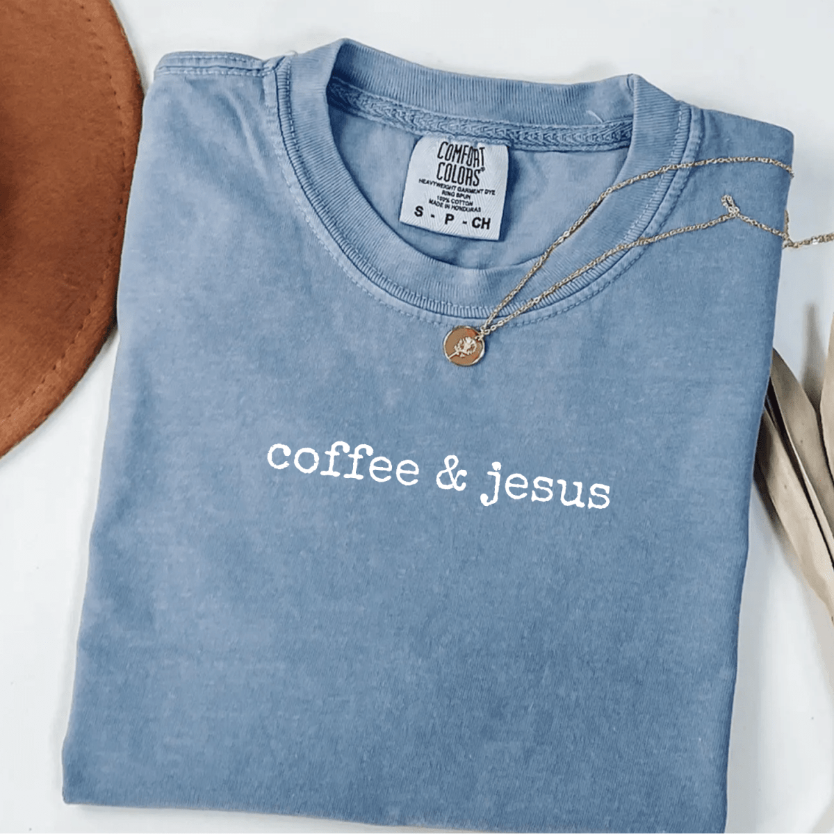 Coffee & Jesus Christian Faith Oversized Graphic T-Shirt T-Shirt
