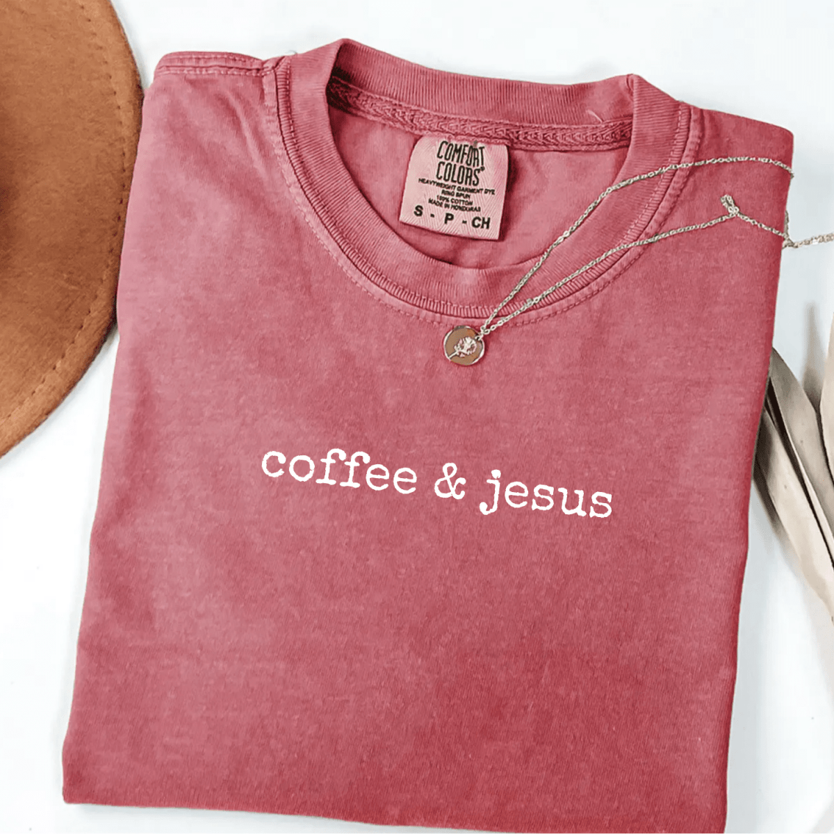 Coffee & Jesus Christian Faith Oversized Graphic T-Shirt T-Shirt