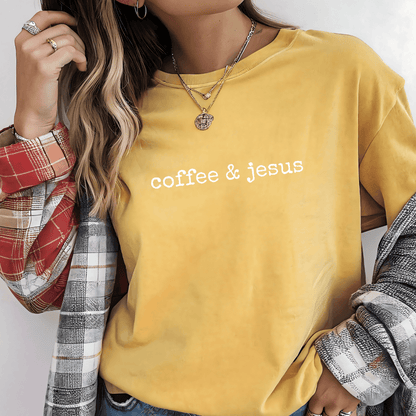 Coffee & Jesus Christian Faith Oversized Graphic T-Shirt T-Shirt