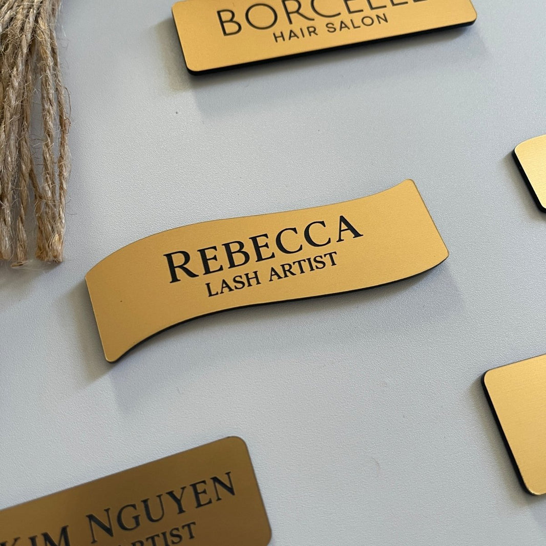 Custom Laser Engraved Name Tag Badges - Magnetic – VividEditions
