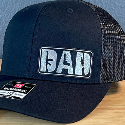 DAD 2A 2nd Amendment Patriotic Side Leather Patch Hat Blk/Silv Patch Hat