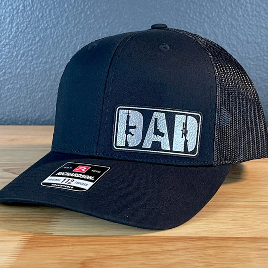DAD 2A 2nd Amendment Patriotic Side Leather Patch Hat Blk/Silv Patch Hat