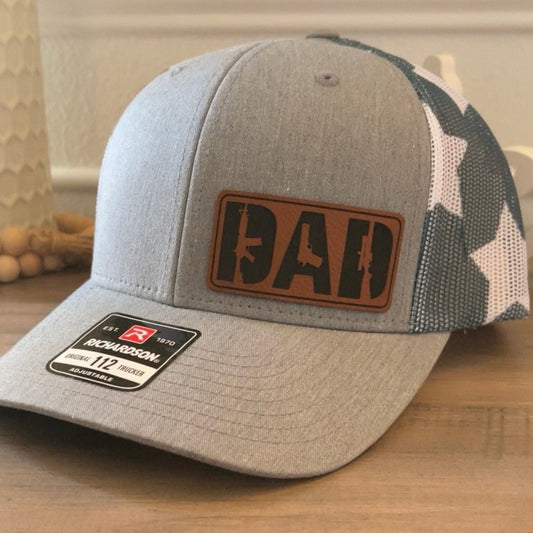 DAD 2nd Amendment Side Leather Patch Hat Stars & Stripes Patch Hat - VividEditions