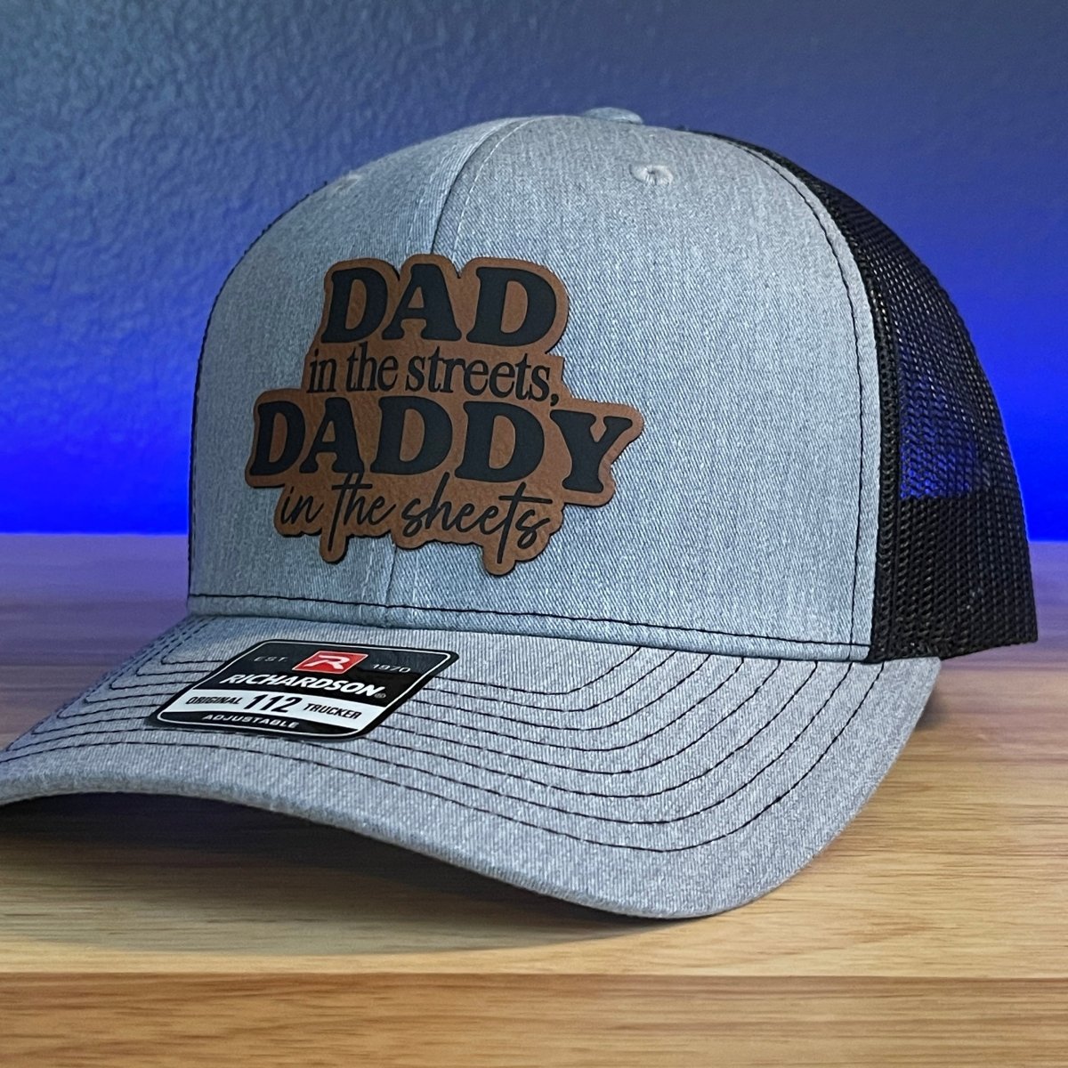 Dad in the Streets, Daddy in the Sheets Leather Patch Hat Patch Hat - VividEditions