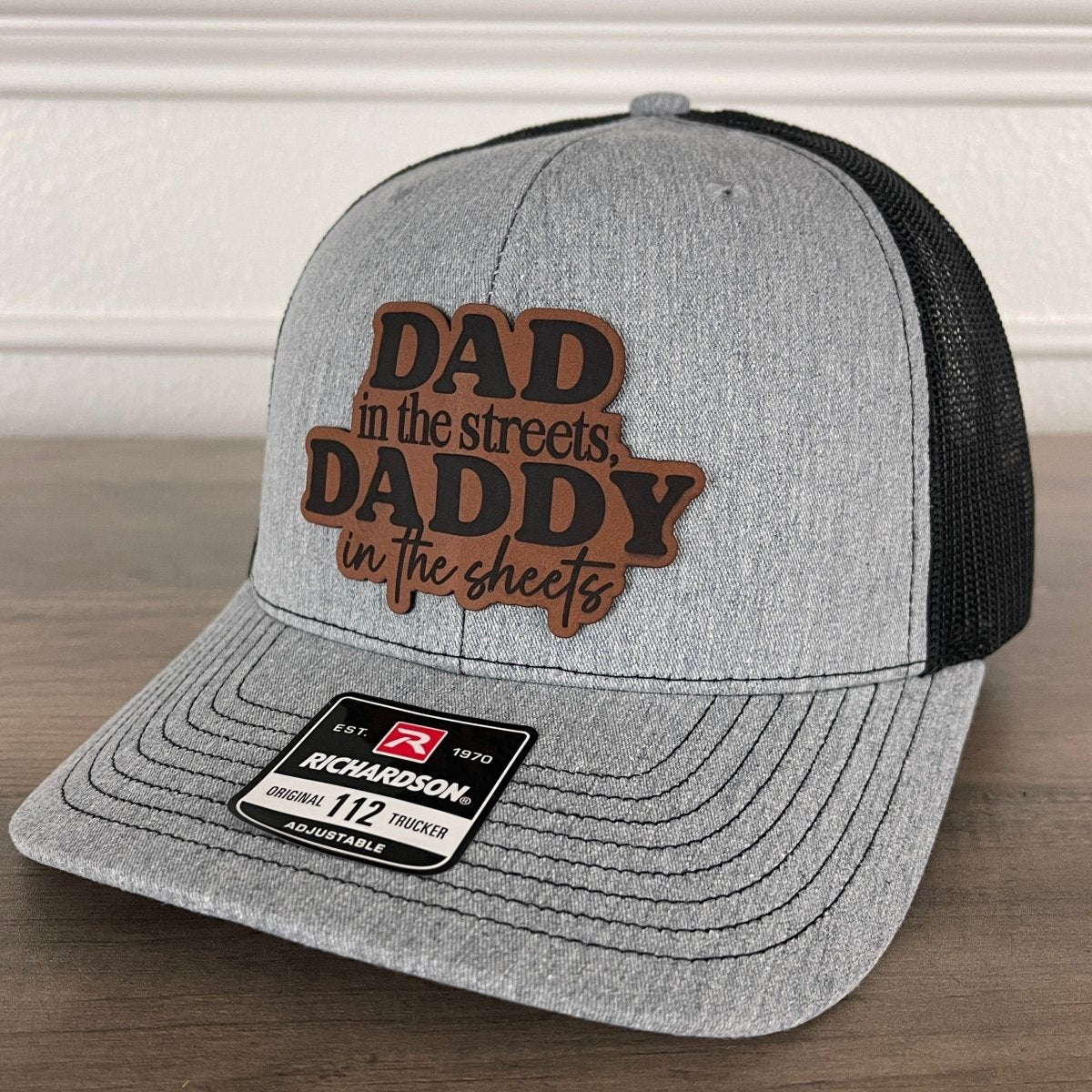 Dad in the Streets, Daddy in the Sheets Leather Patch Hat Patch Hat - VividEditions