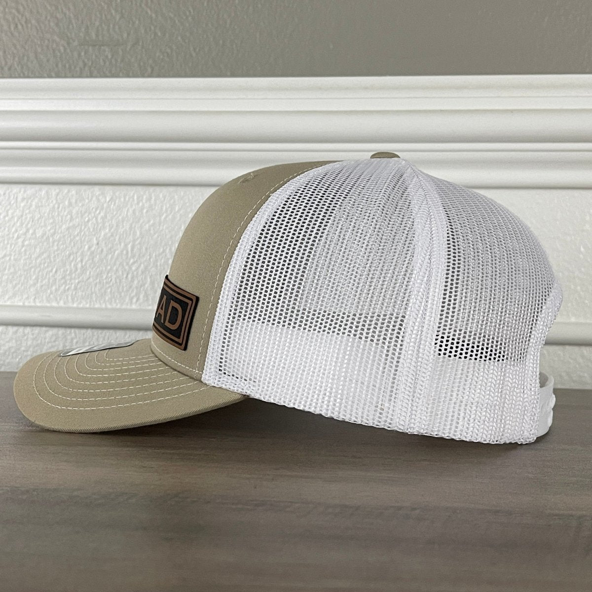 DAD Side Leather Patch Hat Khaki Patch Hat - VividEditions