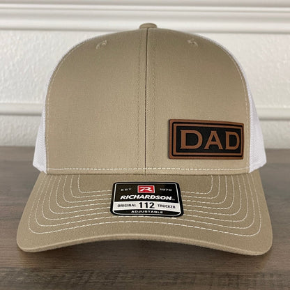 DAD Side Leather Patch Hat Khaki Patch Hat - VividEditions