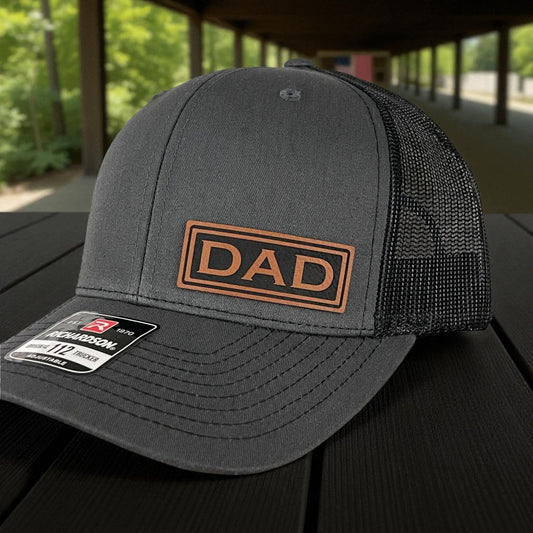 DAD Side Leather Patch Hat Charcoal/Black