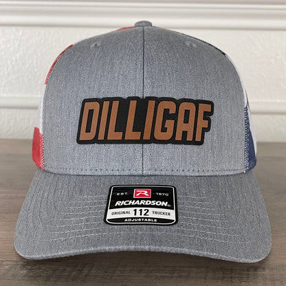 DILLIGAF Do I Look Like I Give A F Leather Patch Hat Stars & Stripes Patch Hat - VividEditions