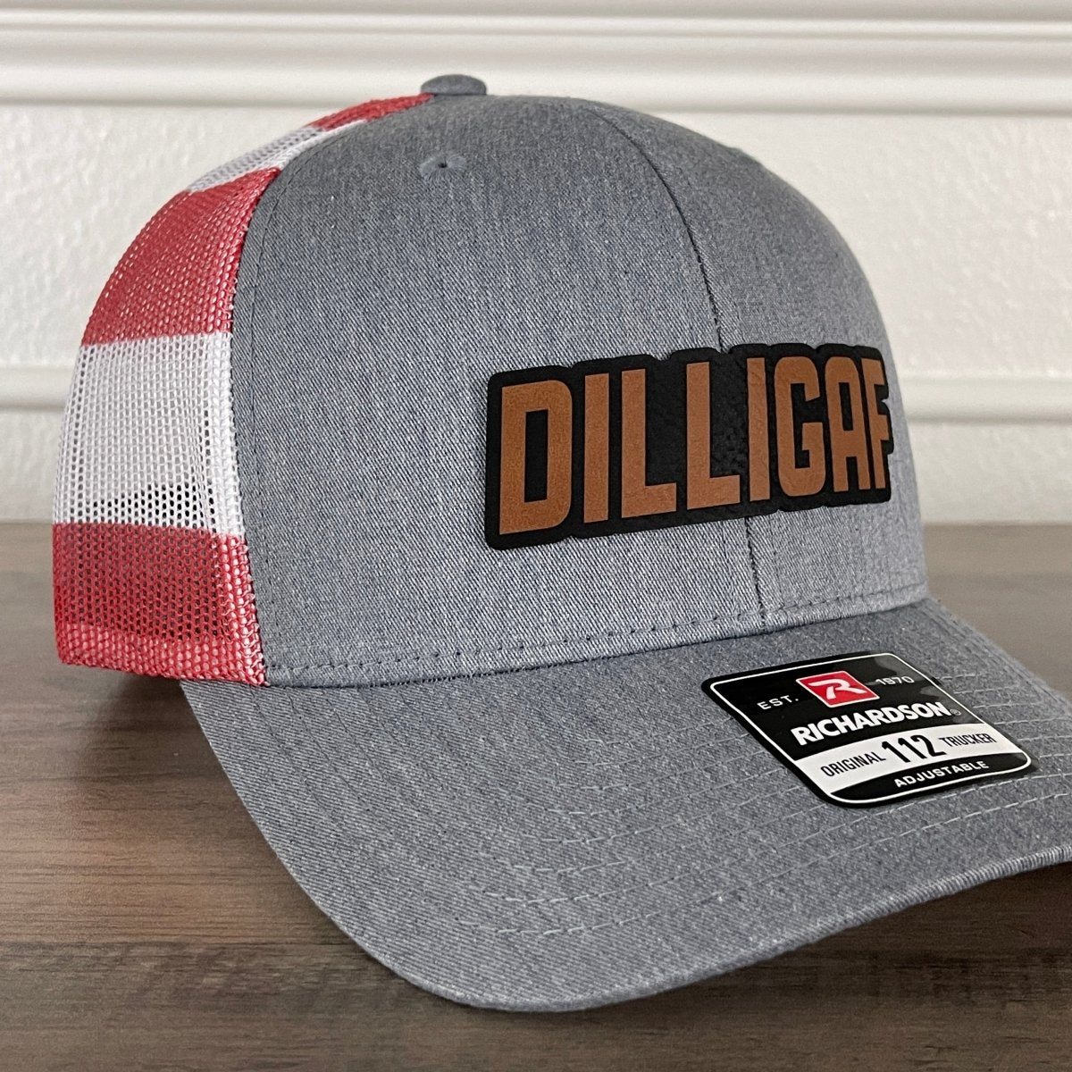 DILLIGAF Do I Look Like I Give A F Leather Patch Hat Stars & Stripes Patch Hat - VividEditions