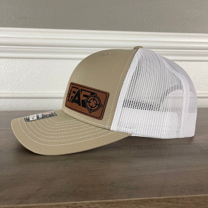 F Around And Find Out FAFO Flag Leather Patch Hat Khaki Patch Hat - VividEditions