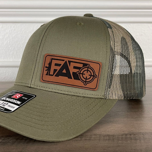 FAFO F Around And Find Out 2A 2nd Amendment Patriotic Leather Patch Hat Green/Camo Patch Hat - VividEditions