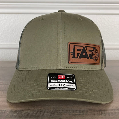 FAFO F Around And Find Out 2A 2nd Amendment Patriotic Leather Patch Hat Green/Camo Patch Hat - VividEditions