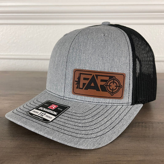 FAFO F Around And Find Out Leather Patch Hat Patch Hat - VividEditions