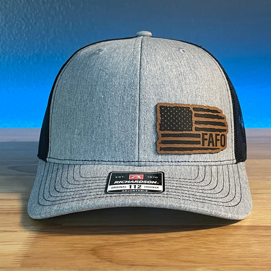 FAFO FLAG PATRIOTIC 2ND AMENDMENT 2A Side Leather Patch Hat Patch Hat - VividEditions