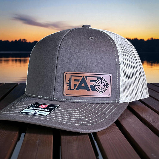 F Around And Find Out FAFO Flag Leather Patch Hat Brown