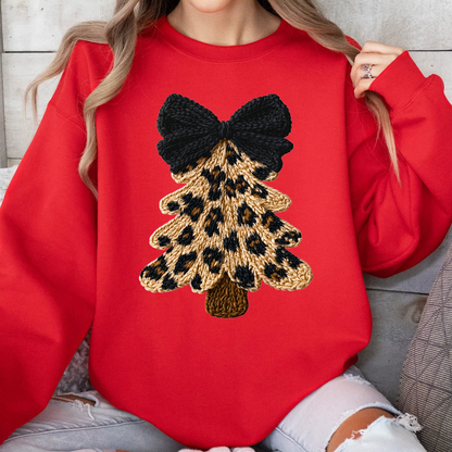 Faux Yarn Women's Gildan Christmas Tree Sweater